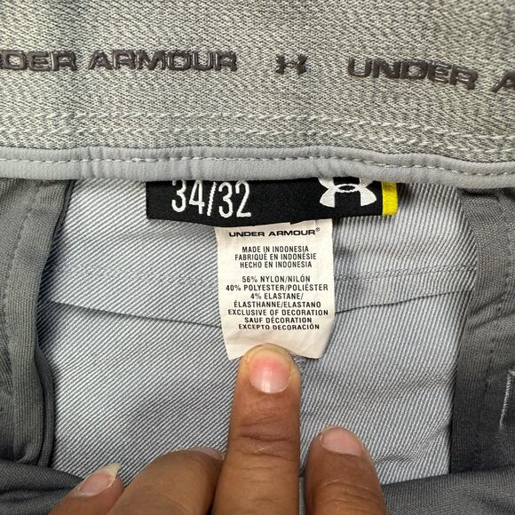 Under Armour Loose Golf Pants Gray Performance Stretch Nylon‎ Blend 34X32 - Picture 2 of 7